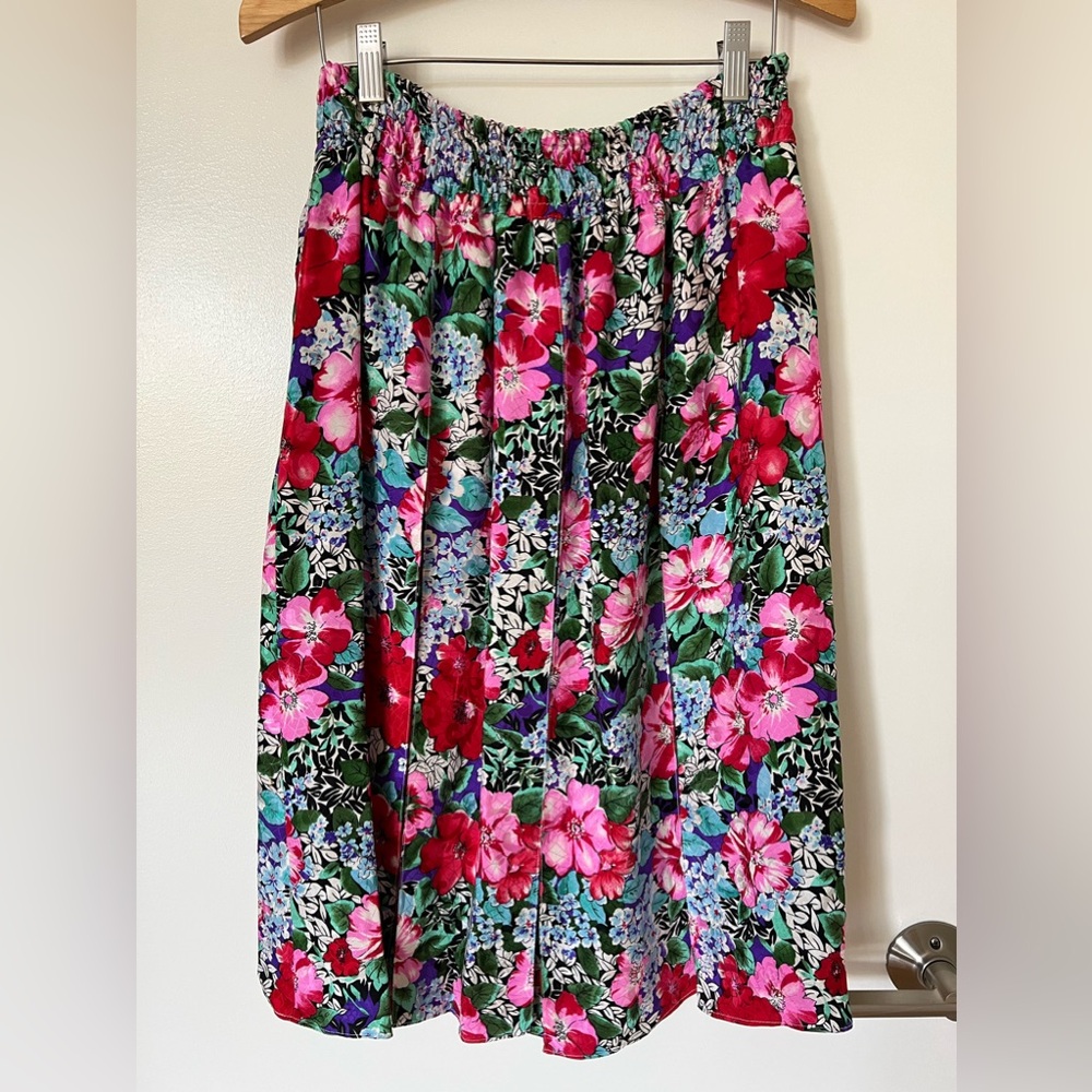 Vintage Diane Freis Silk Pleated Skirt